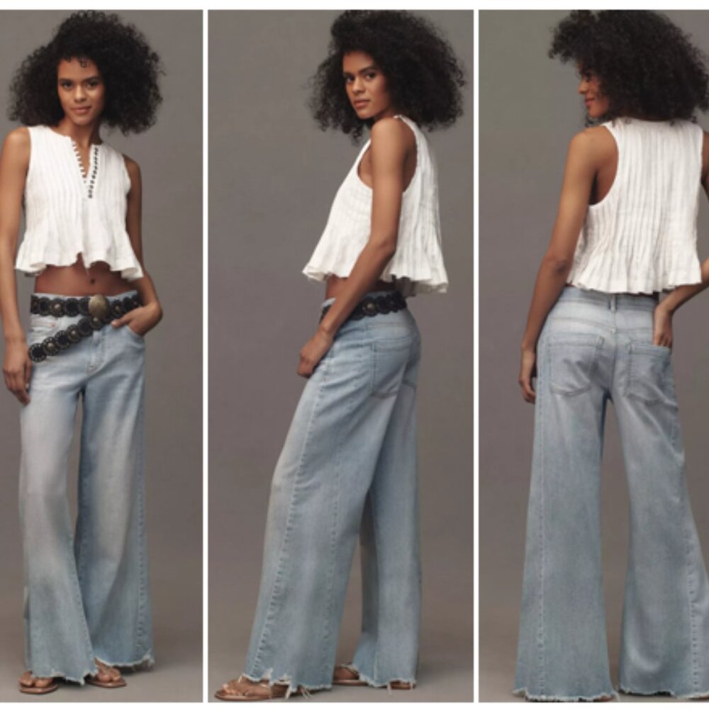 Pilcro Light Wash Wide Leg Jeans